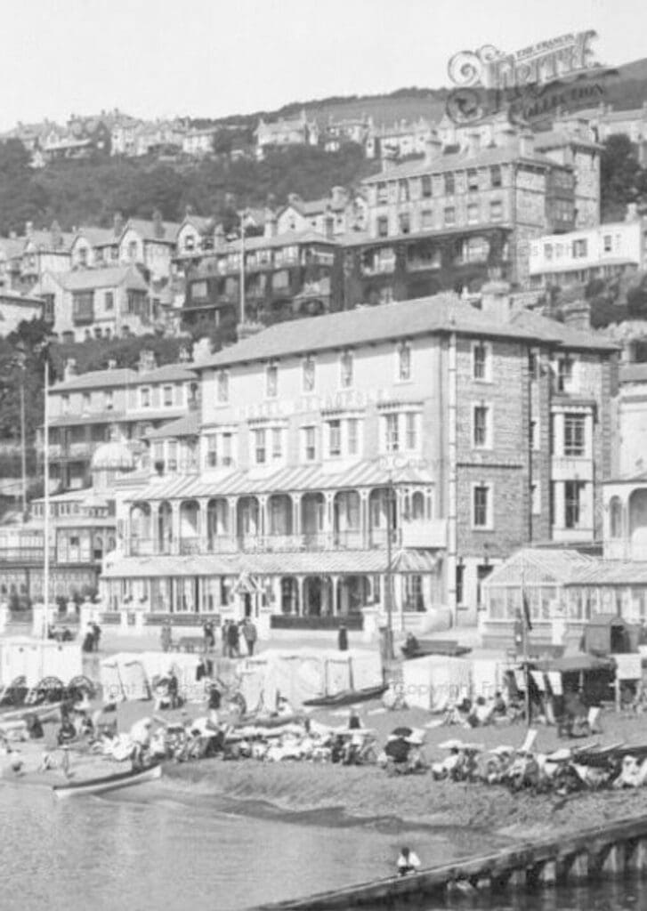 Vintage B&W scene of the historic Ventnor waterfront, providing Victorian context for the coastal timber frame apartments.